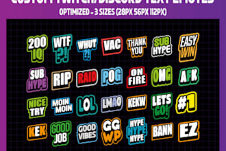 create clean custom twitch discord text emotes