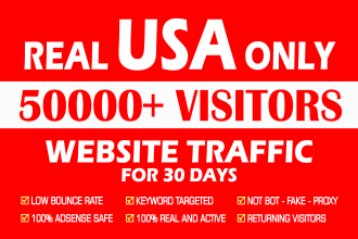 drive 50,000 USA web traffic for 30 days