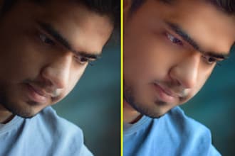 do professional shadow remove and skin retouching