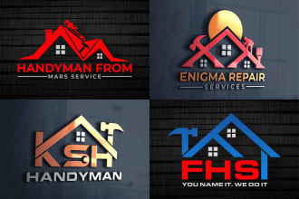 design minimalist home repair, home decor roofing, remodeling, handyman,  logo