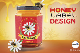 design premium honey jar labels with unique logo
