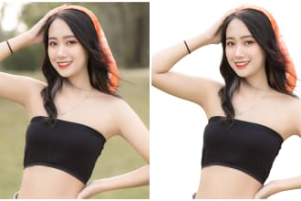 remove the background from 10 pictures and replace with white or transparent