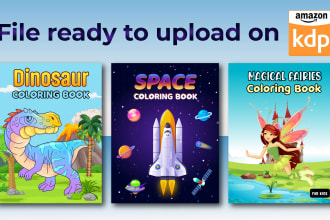 create kids coloring book cover and interior for amazon kdp
