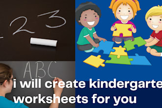 create 1000 kindergarten and preschool worksheets for you
