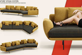 do 3d modeling and realistic rendering for furniture like chair bed sofa etc