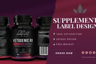 create supplement label design in 24 hours
