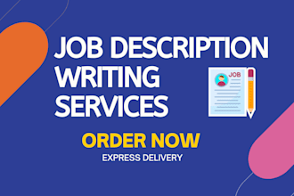 write unique and customized job description for you