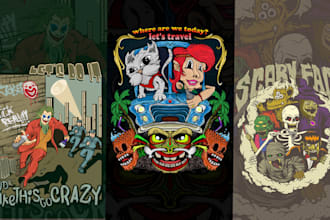 costum vector retro cartoon pop art and vintage illustration