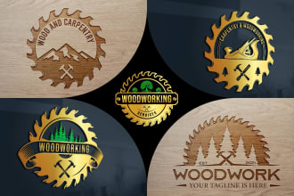design outstanding wood, carpentry,  and woodworking logo