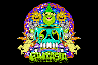 create unique psychedelic illustrations for tshirts, posters, and merchandise