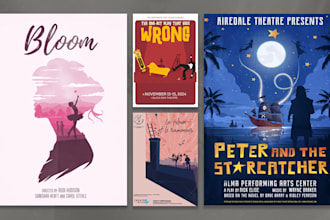 minimalist play or stand up comedy poster design