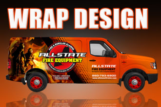 create commercial wrap design for car van truck trailer