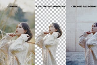change or remove background from an image with white or transparent in 24 hours