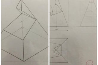 hand drawn technical drawing