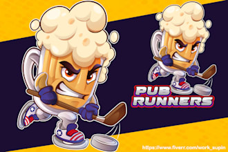 design cartoon logo for twitch, mascot, character