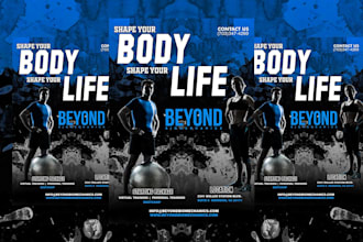 do a unique fitness gym flyer, sport flyer and  workout flyer