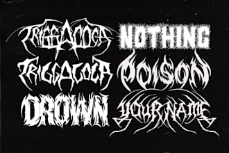 draw a death metal font for your band or brand