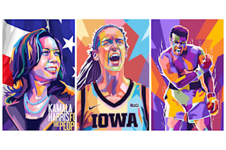 do unique wpap pop art portrait of you in 24 hours