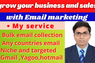 provide bulk email collection niche targeted email list for marketing