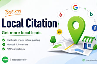 build top local citations for USA, UK, aus, germany, singapore for gmb ranking
