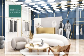 design and render professional commercial interior spaces
