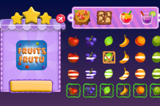 create mobile game UI and 2d game assets