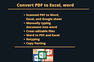convert scanned pdf to word and excel