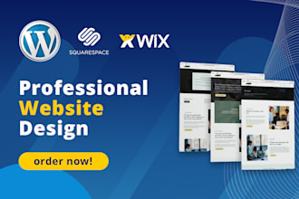 create wordpress website, wix, and squarespace website