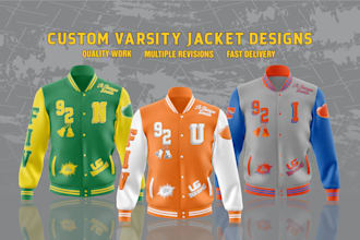 design a letterman varsity jacket