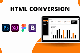 convert figma to react, figma to HTML, PSD to react and PSD to HTML