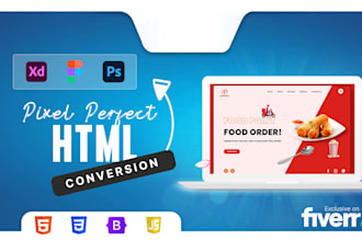 convert PSD to HTML bootstrap responsive website