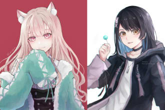 draw anime fanart or original art illustration for you