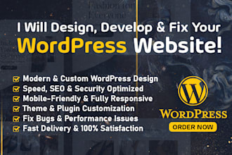 fix wordpress bugs, customize, and redesign your website