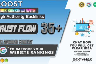 increase your majestic trust flow tf upto 35 plus, high authority backlinks