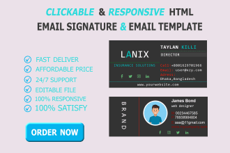 do clickable,responsive  email template,HTML email signature