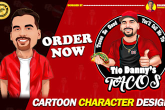 design cartoon portrait, caricature, mascot, business logo