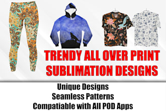 create all over print leggings,t shirts,hoodies sublimation designs