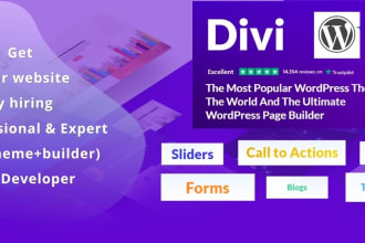 design a  wordpress website with divi theme and divi builder