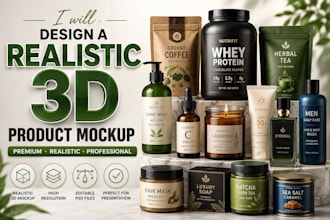design a realistic 3d product mockup