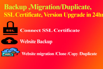 do website migration,backup,connect SSL certificate