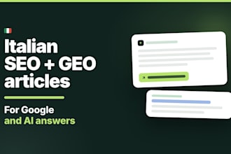 write italian SEO and GEO articles for google and ai search