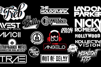 deign band dj music rap, record label, brand or custom logo