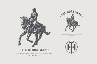 make minimalist logo and monogram in vintage style