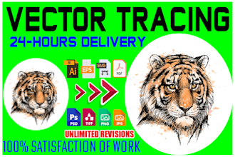 vector tracing, vector logo art, raster to vector 24 hours