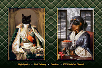 create a custom renaissance royal pet portrait