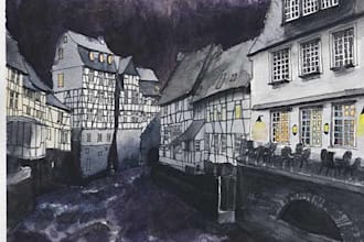 draw landscapes in a realistic style