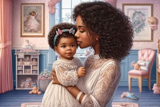 draw african american children or kids book illustrations