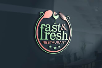 design food club bar chef restaurant logo with branding