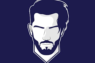 design your minimalist flat line vector avatar 24 hours