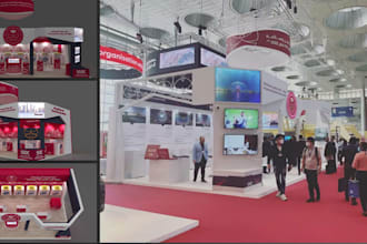 booth exhibition stands in 3d design